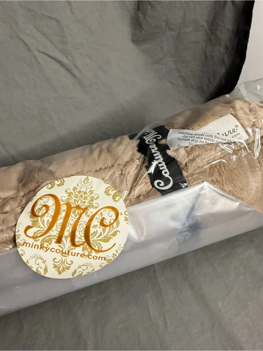 Minky Couture Plush Throw Blanket - Chocolate Milk (Taupe)